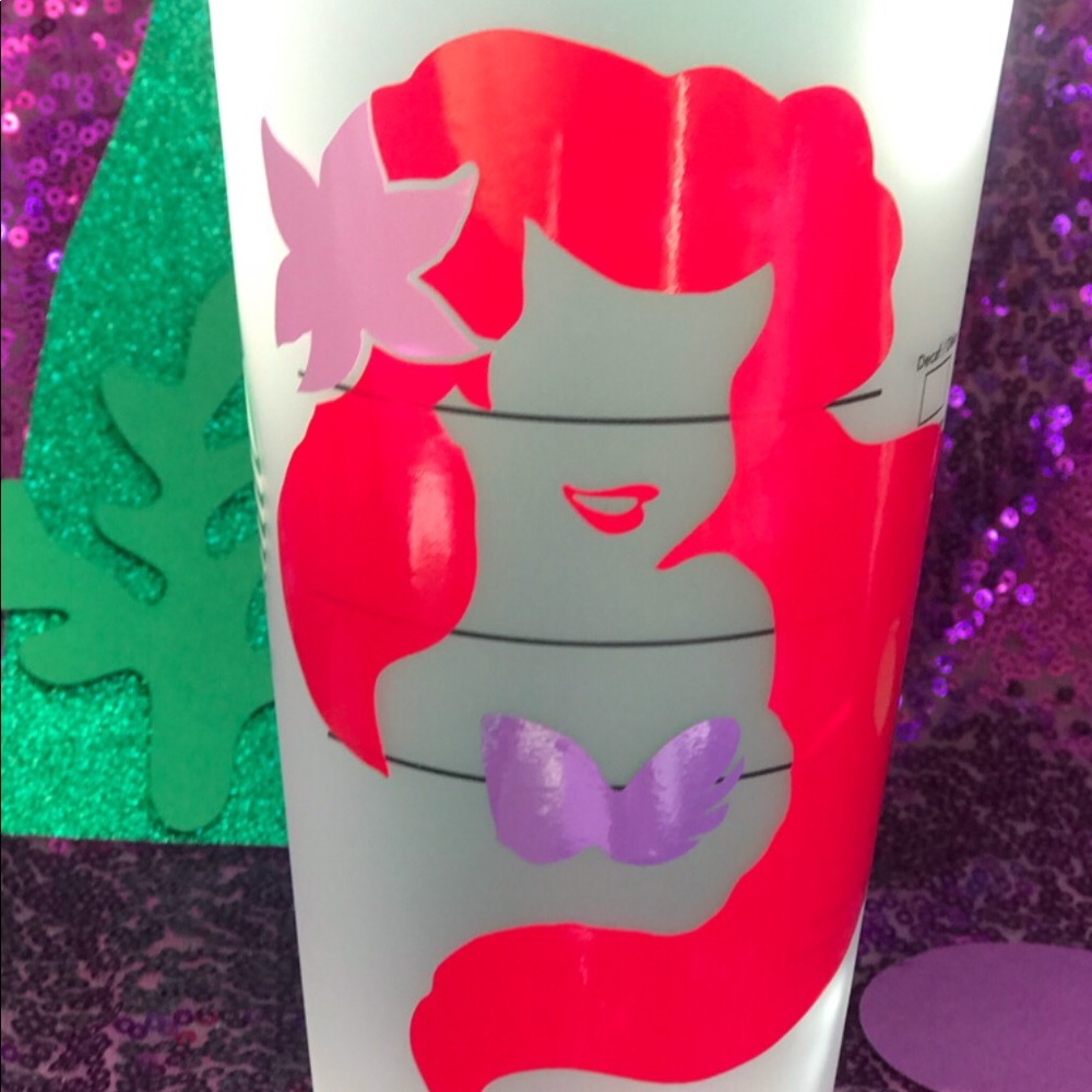 Custom Starbucks reusable cup w/straw. Venti size